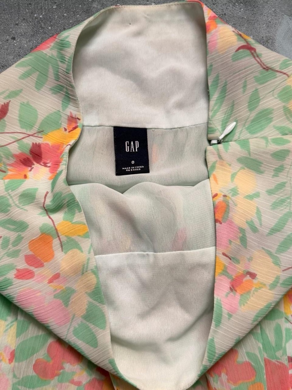 GAP Y2K Floral Mini Skirt Size 0 Pastel Green Flowy Fairycore - Picture 4 of 4